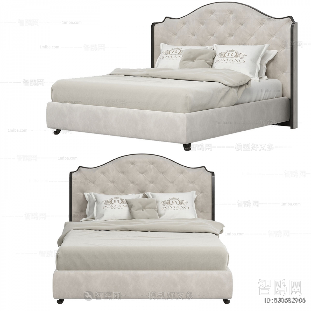 Simple European Style Double Bed
