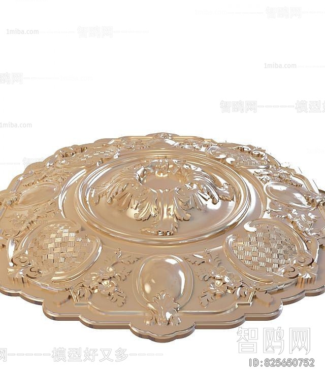 European Style Plaster Carved Top Plate