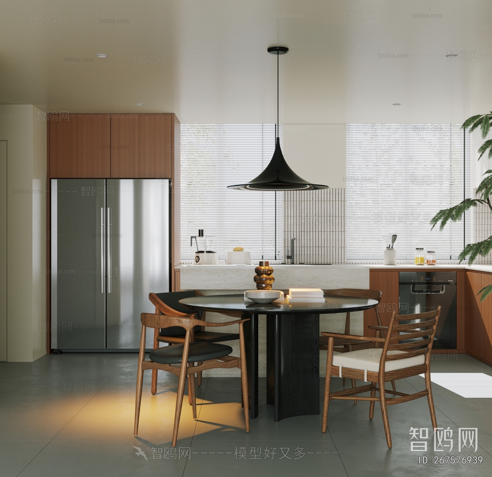 现代极简家居敞开式厨房餐厅