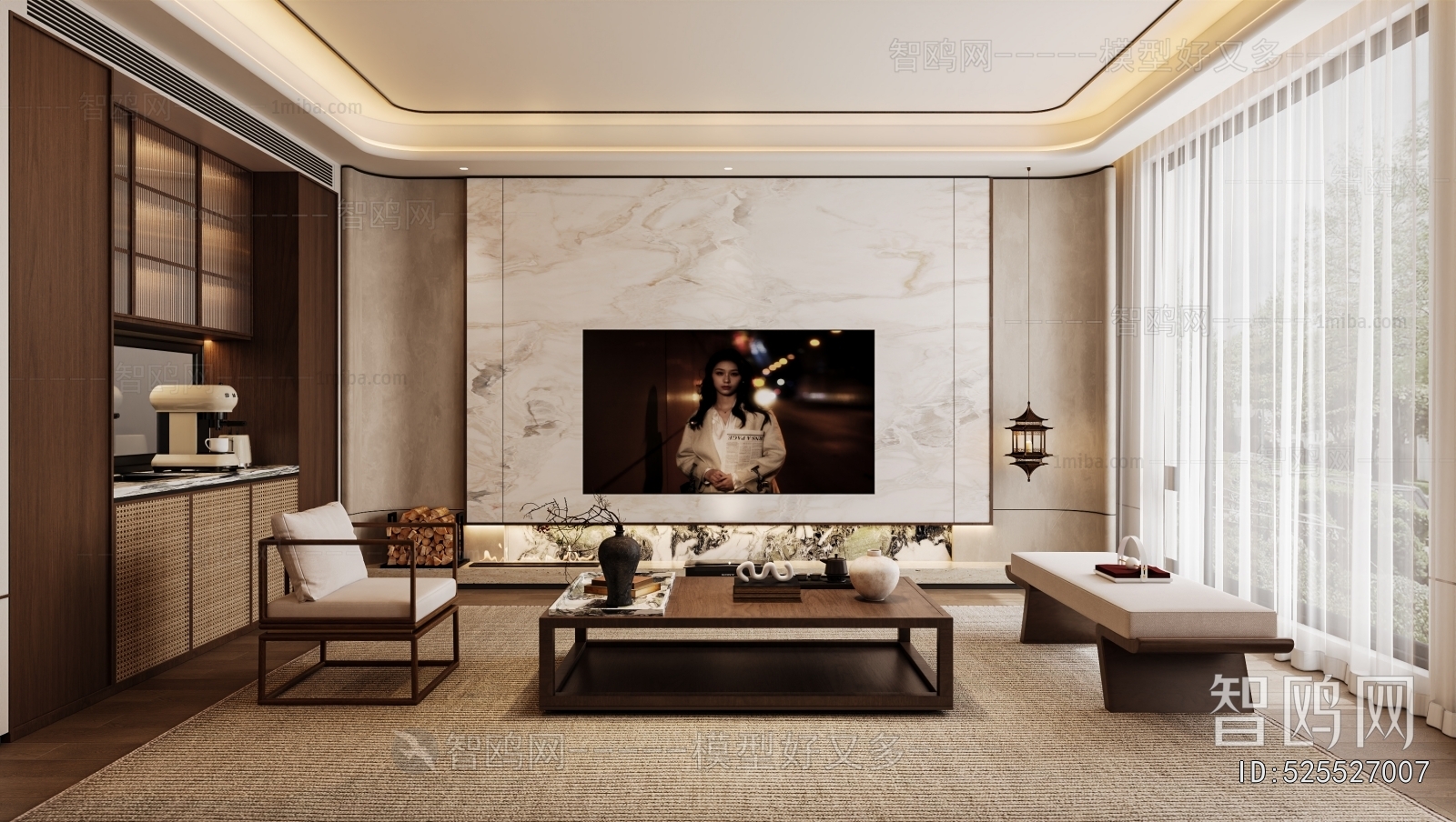 New Chinese Style A Living Room