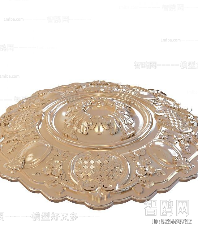 European Style Plaster Carved Top Plate