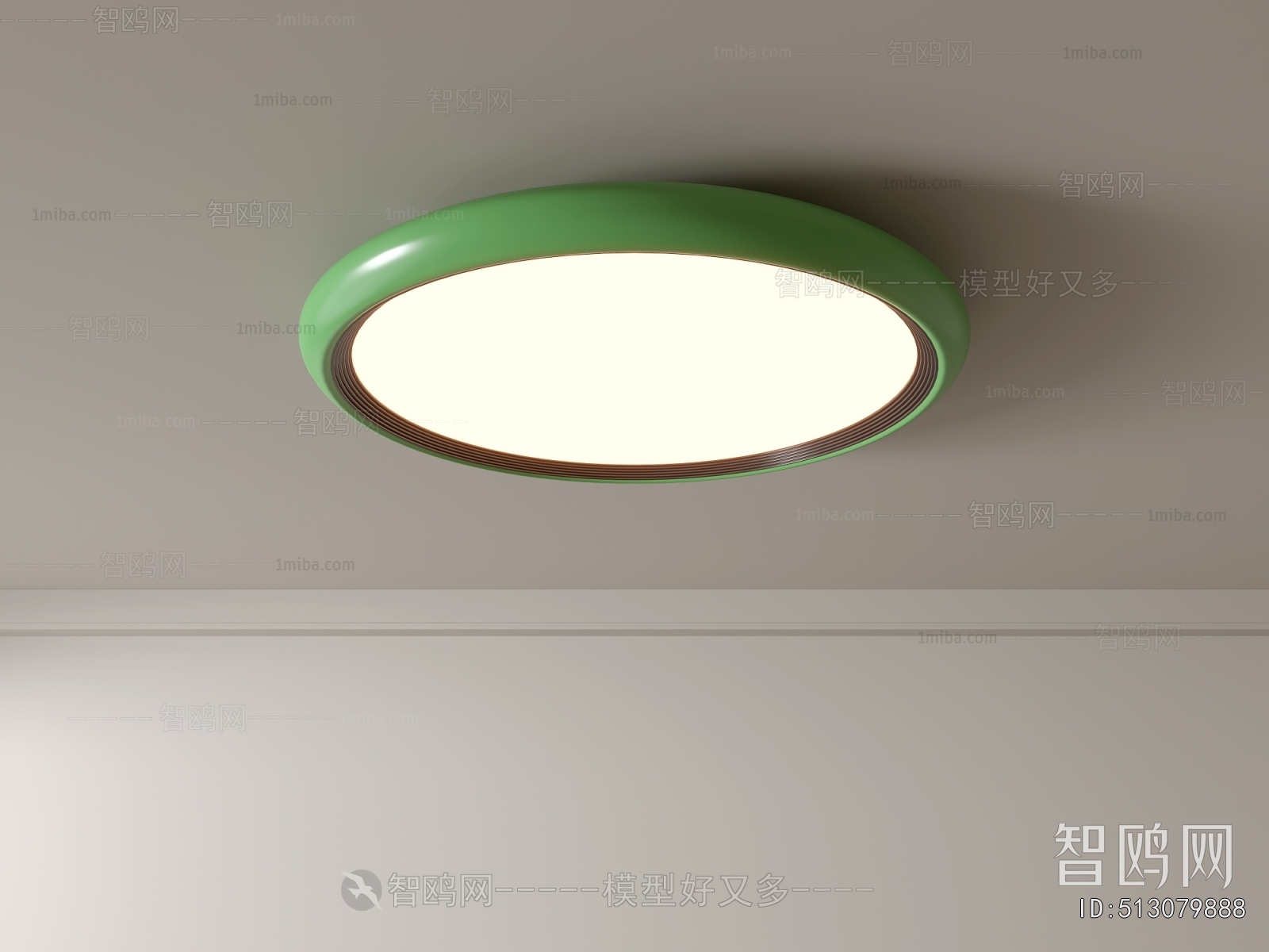 现代绿色圆形吸顶灯