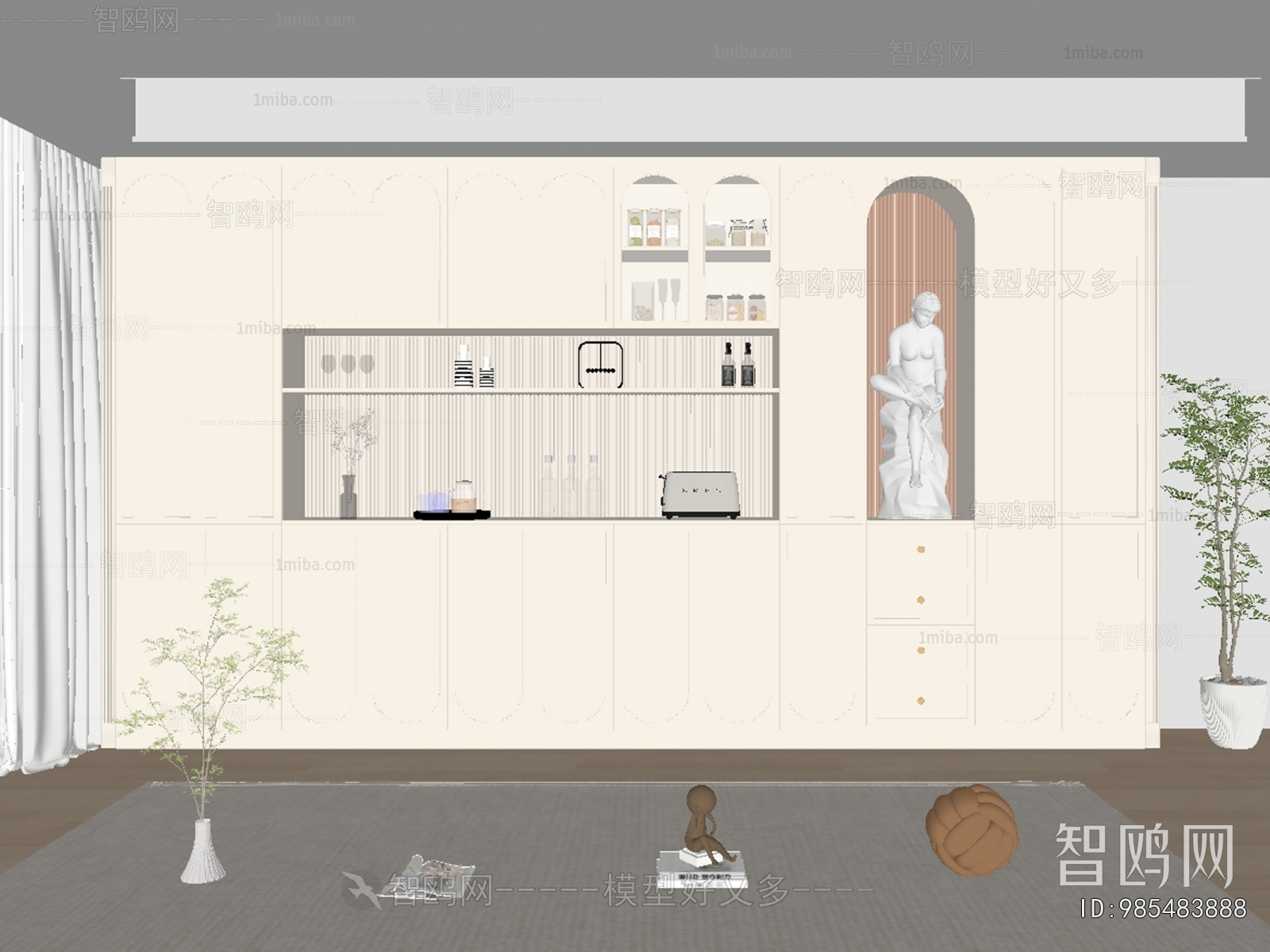 French Style Wine Cabinet