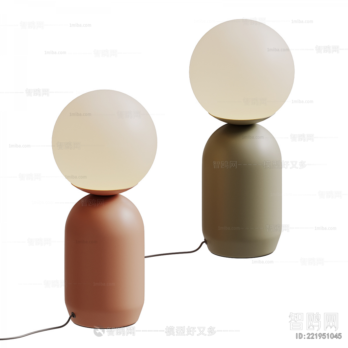现代玻璃球台灯组合