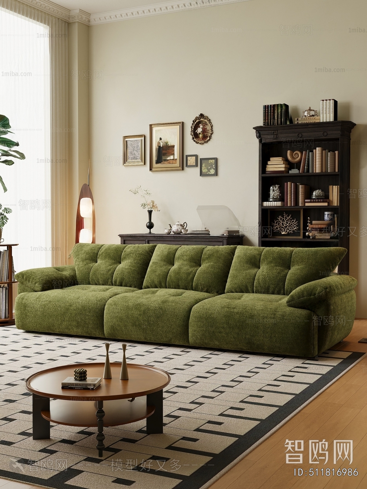 French Style Three-seat Sofa