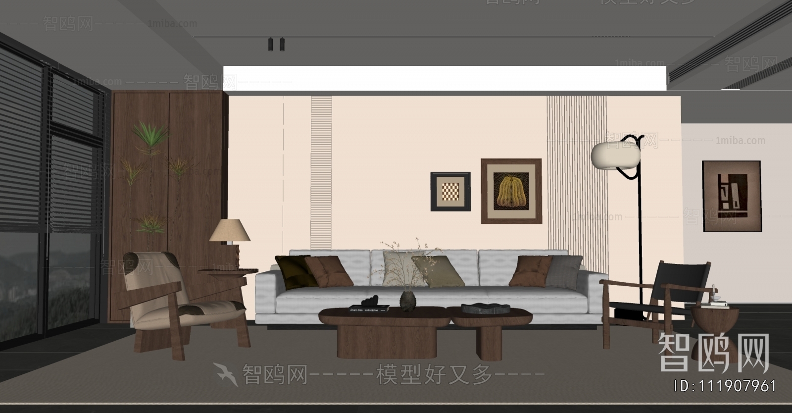 现代中古风客厅