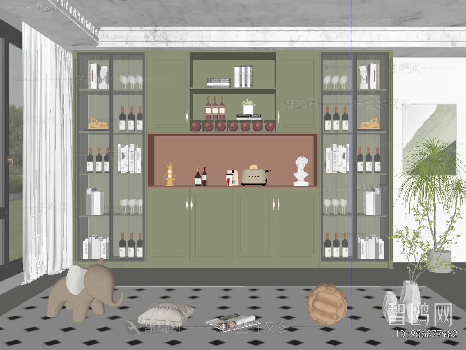 French Style Wine Cabinet