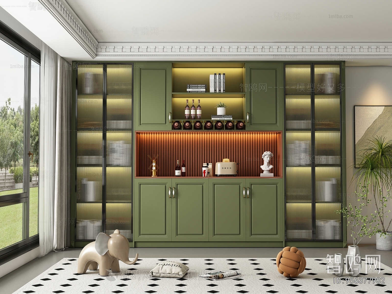 French Style Wine Cabinet