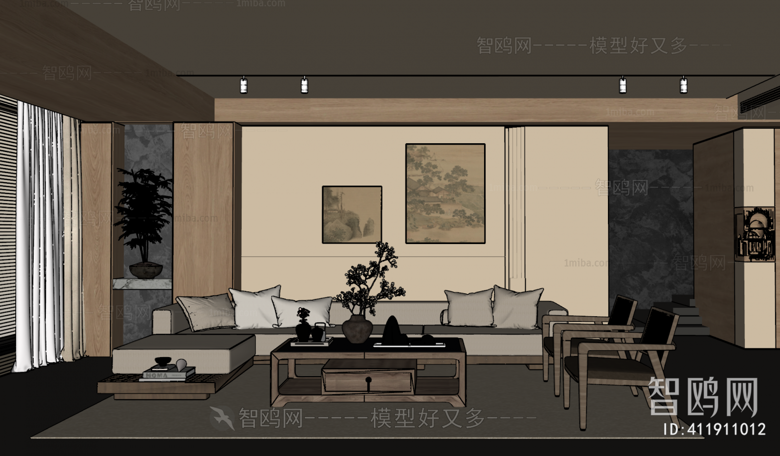 New Chinese Style A Living Room