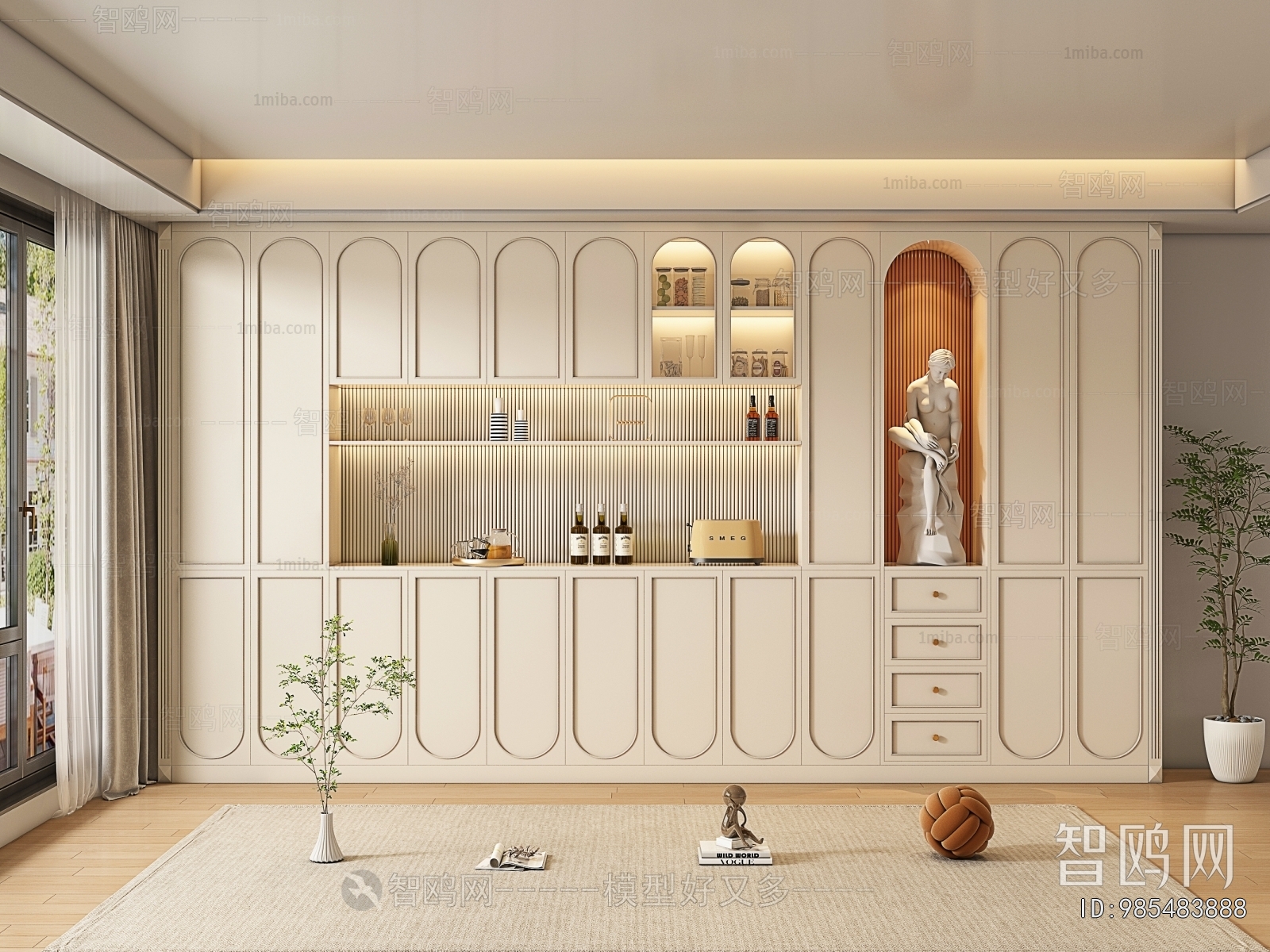 French Style Wine Cabinet