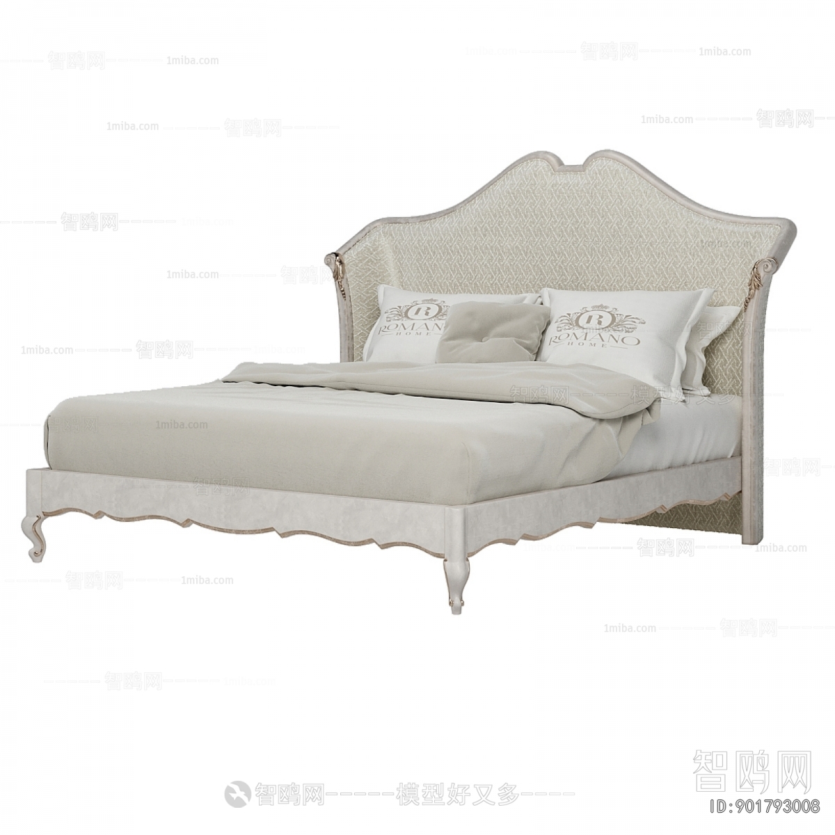 Simple European Style Double Bed
