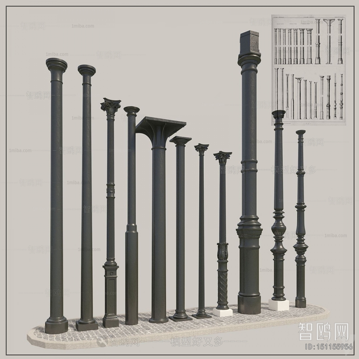 European Style Roman Pillar