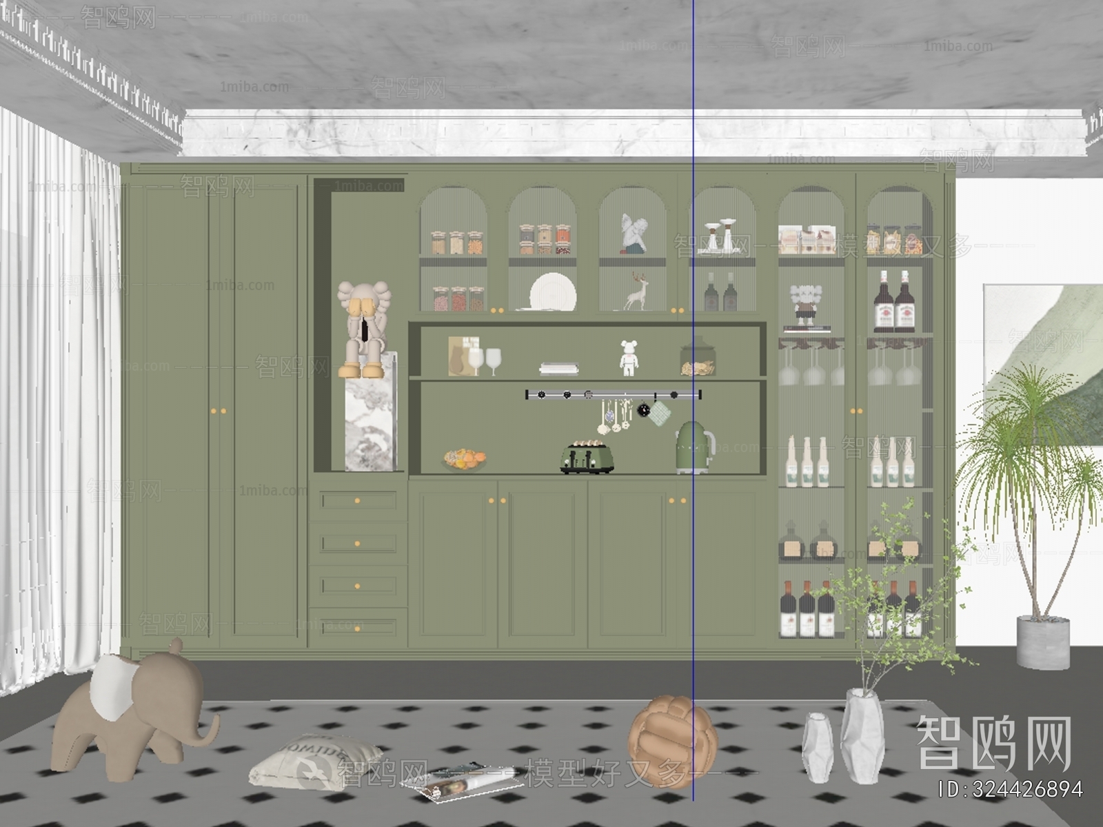 French Style Wine Cabinet