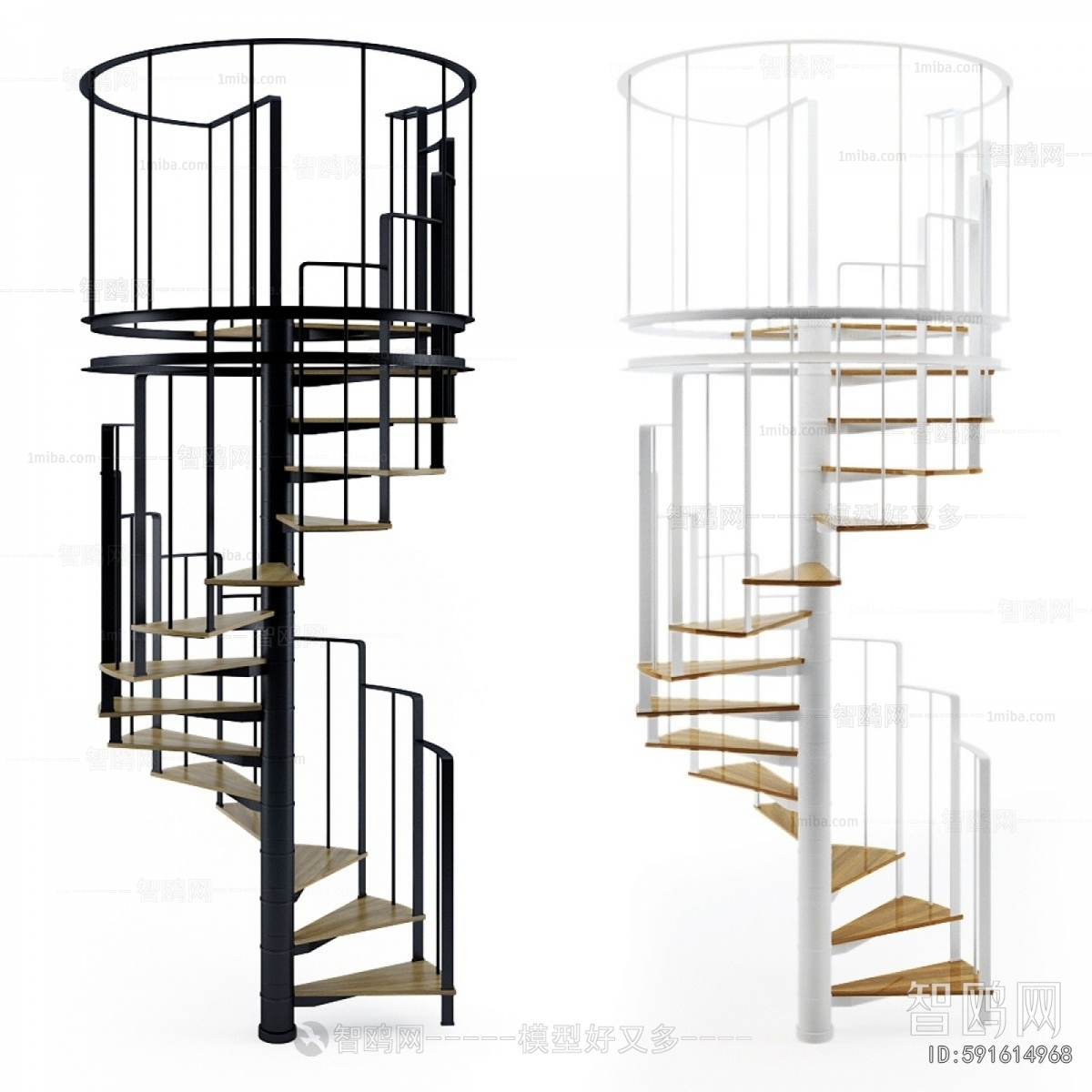 Industrial Style Rotating Staircase