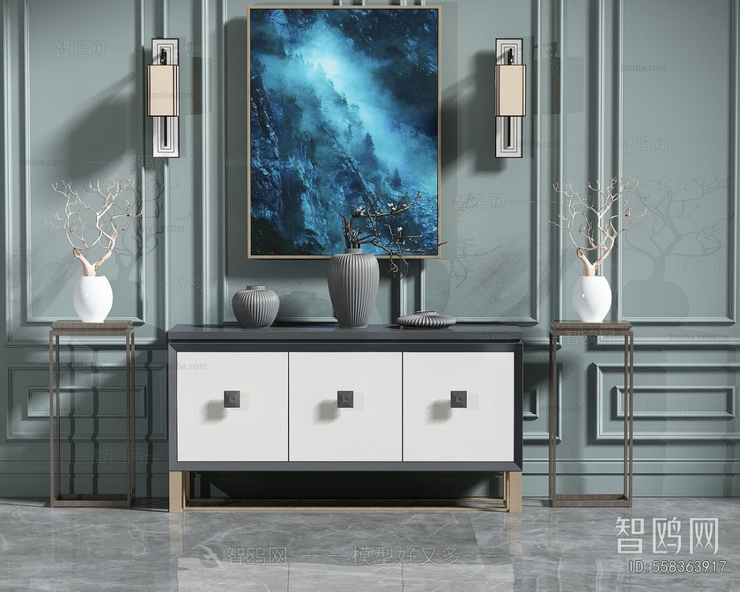 New Chinese Style Entrance Cabinet