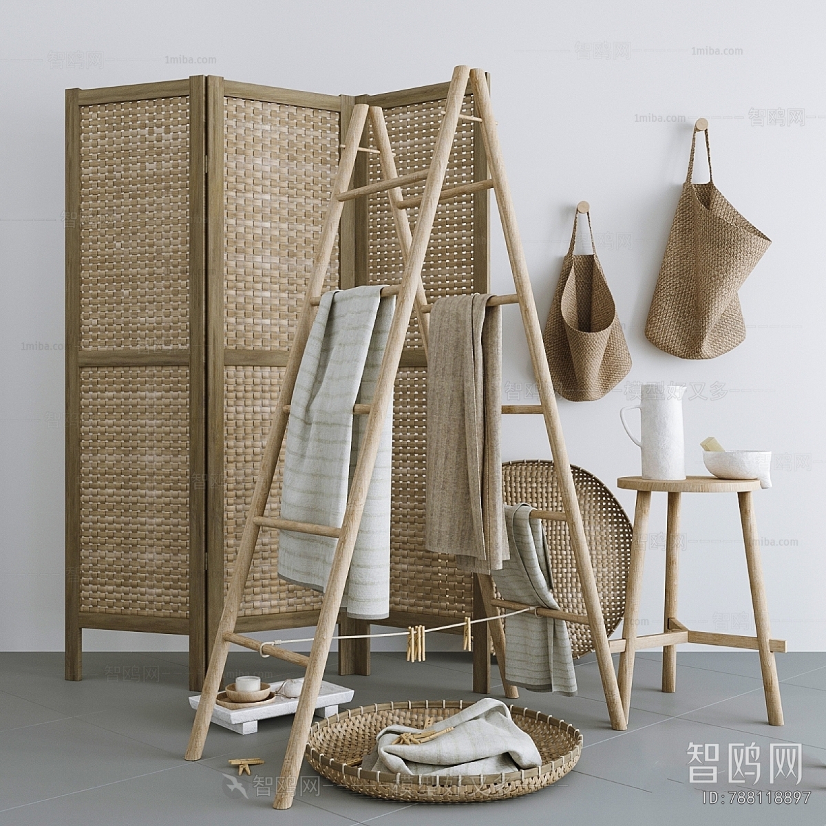 Nordic Style Wooden Screen Partition