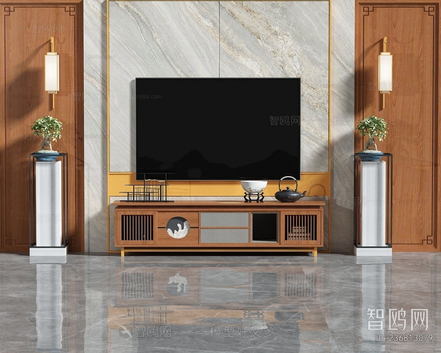 New Chinese Style TV Cabinet