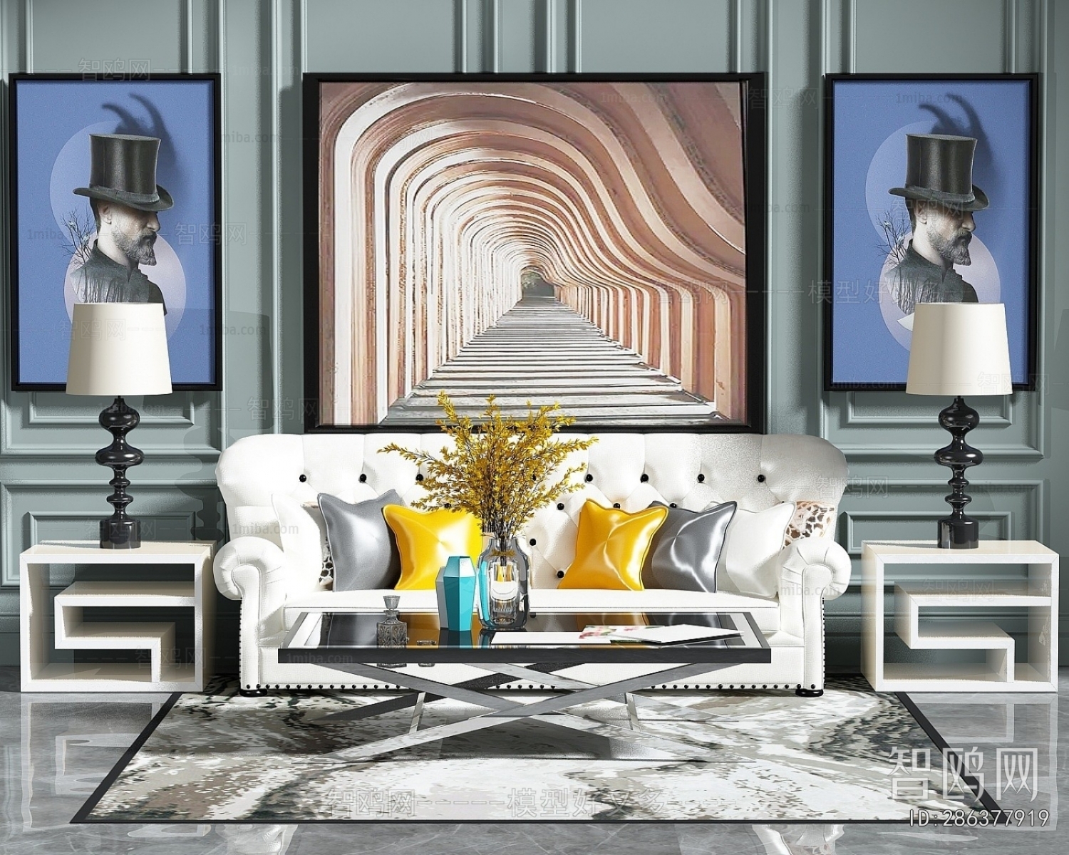 Simple European Style Multi Person Sofa