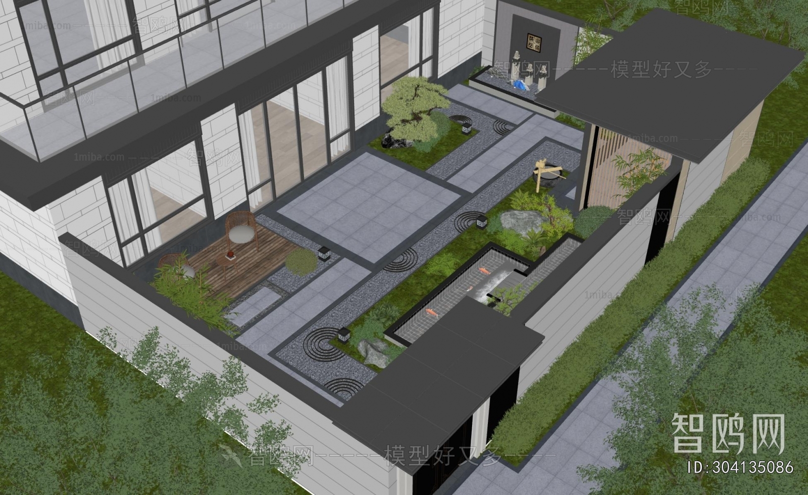New Chinese Style Courtyard/landscape