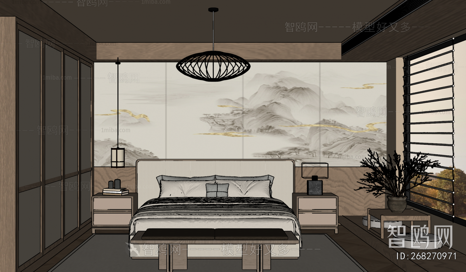 New Chinese Style Bedroom