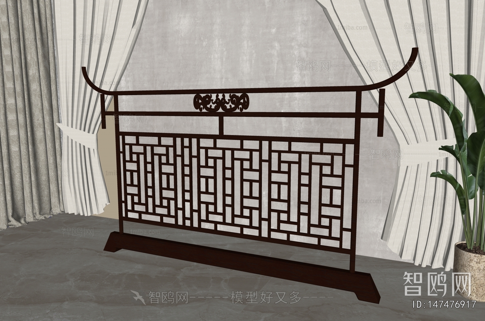 New Chinese Style Wooden Screen Partition