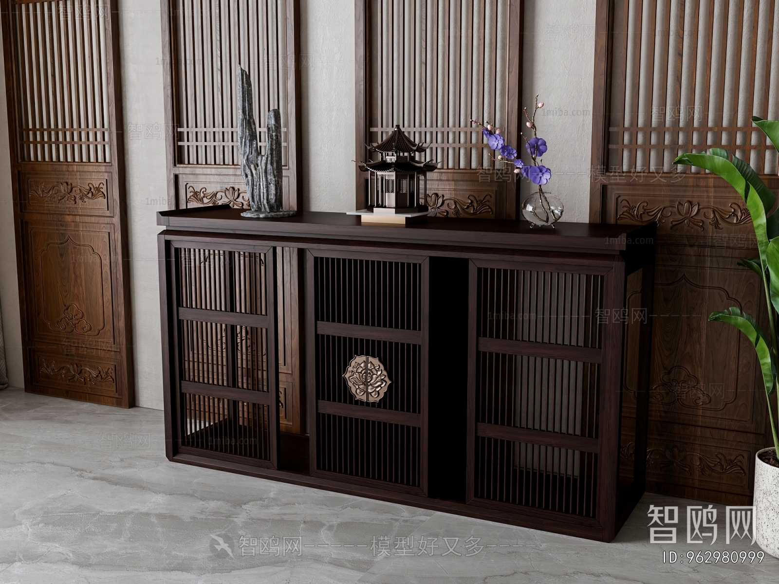 New Chinese Style Entrance Cabinet