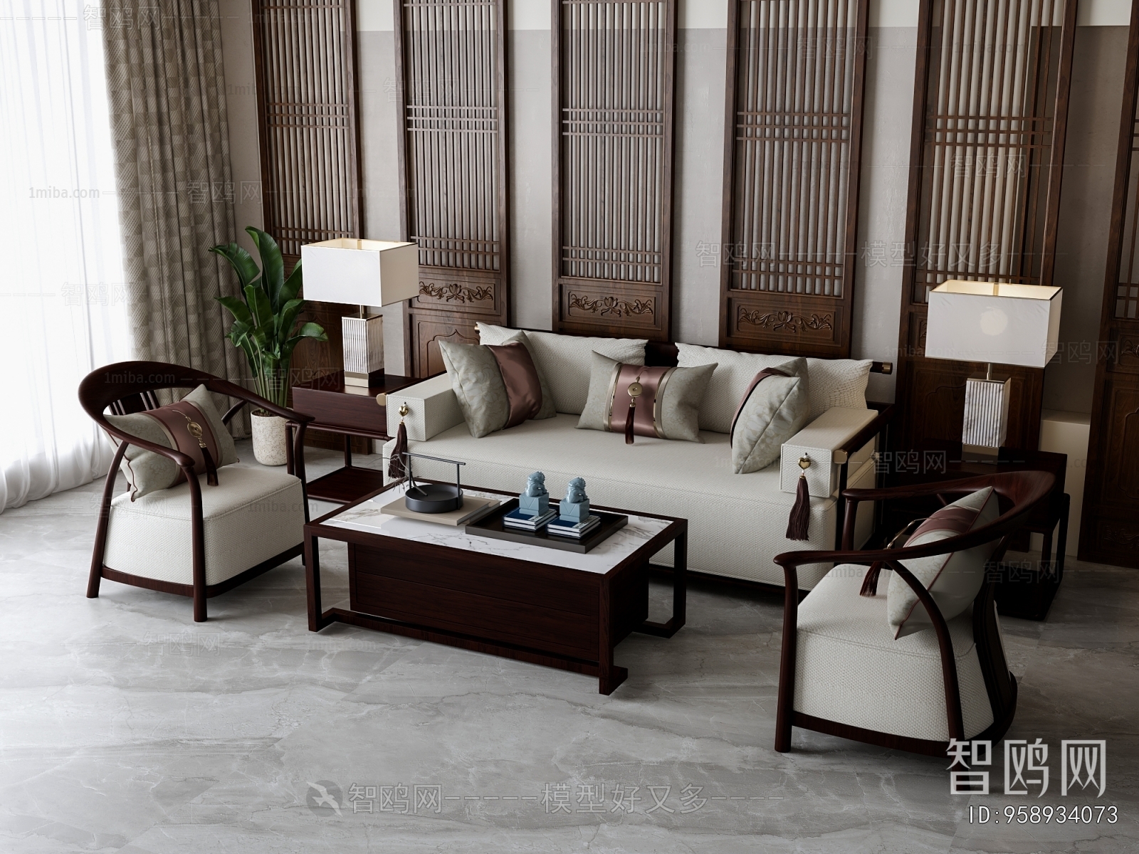 New Chinese Style Sofa Combination