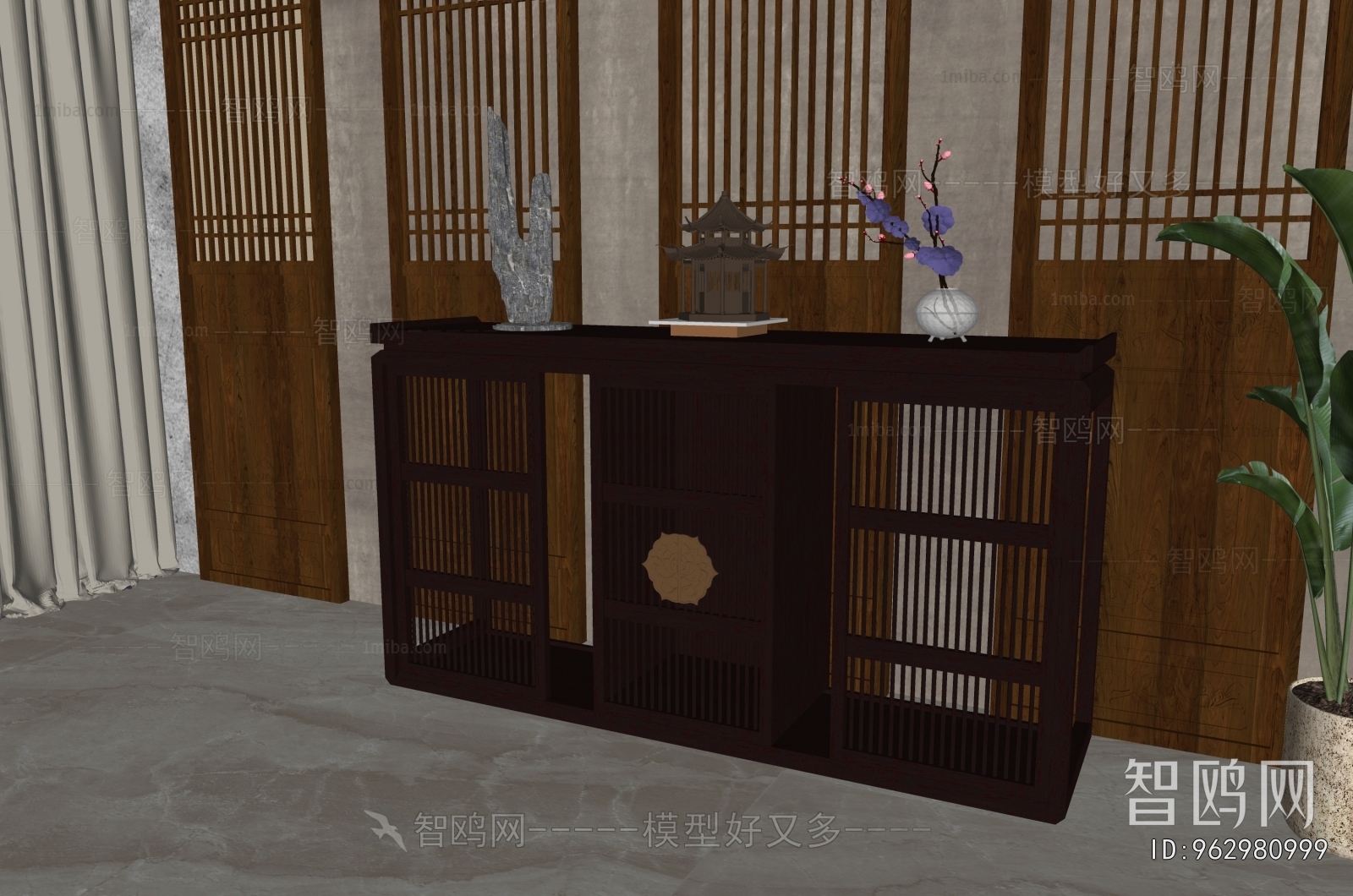 New Chinese Style Entrance Cabinet