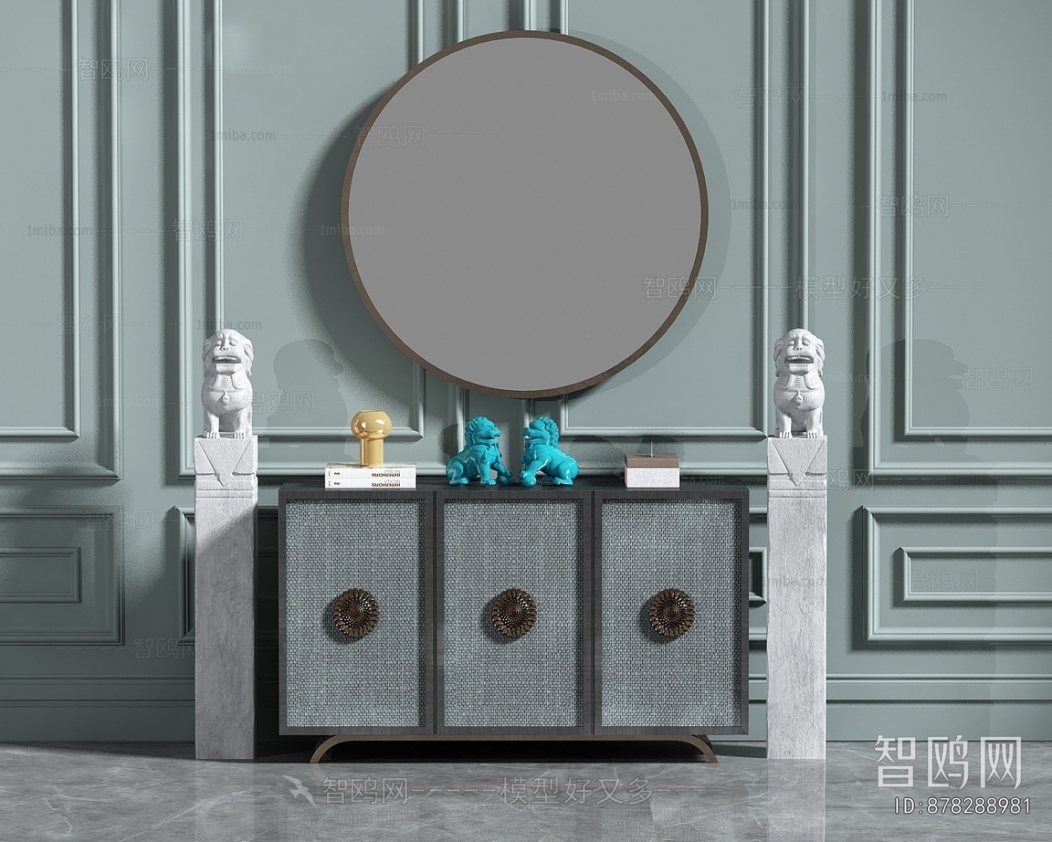 New Chinese Style Entrance Cabinet