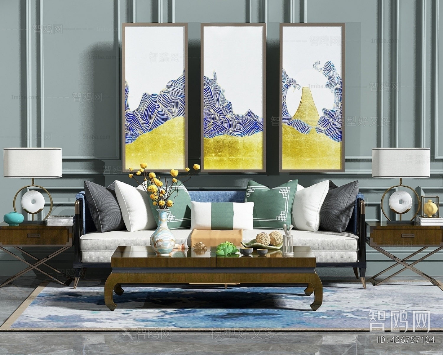 New Chinese Style Multi Person Sofa