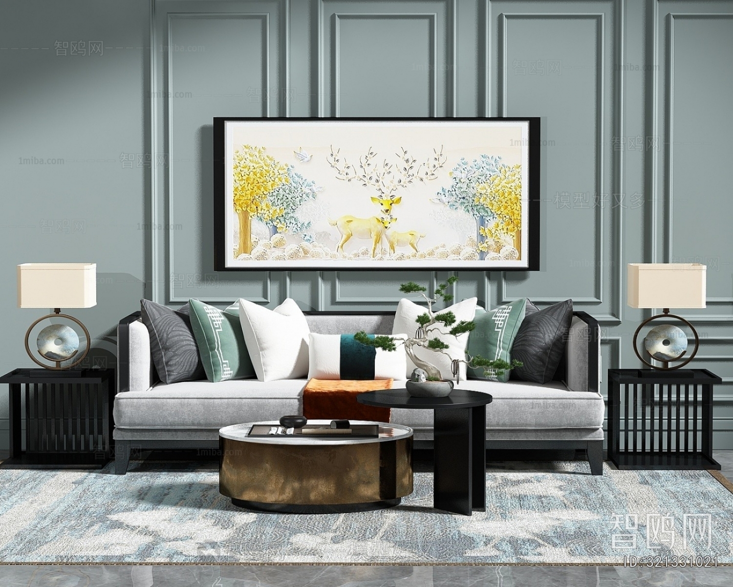 New Chinese Style Multi Person Sofa