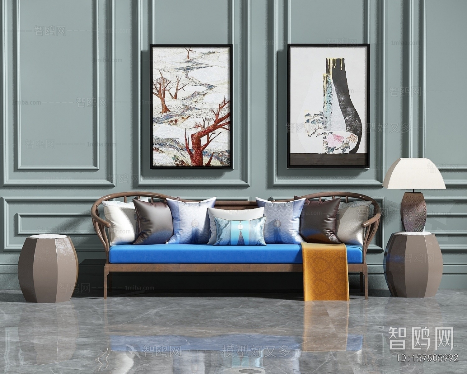 New Chinese Style Multi Person Sofa