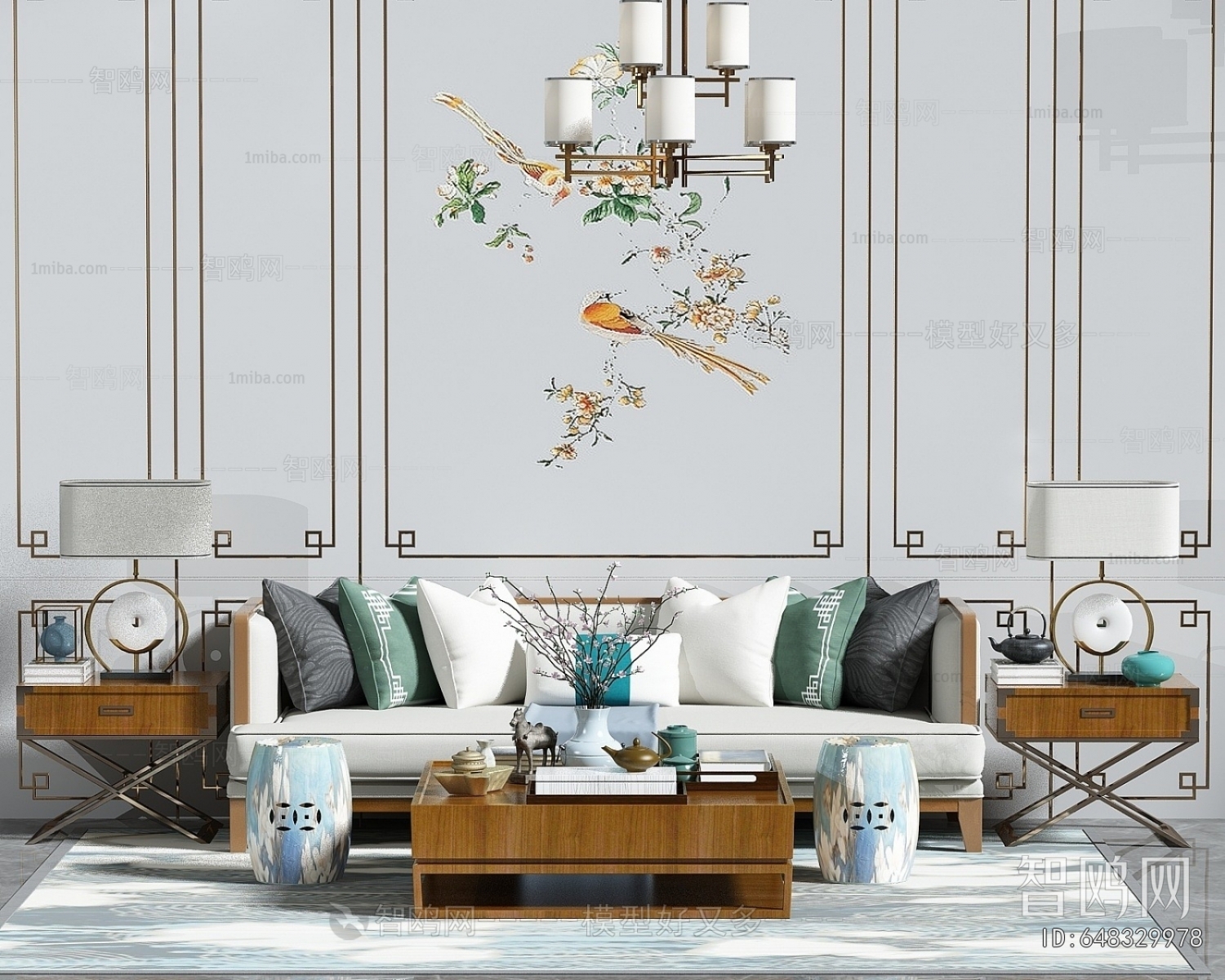 New Chinese Style Sofa Combination