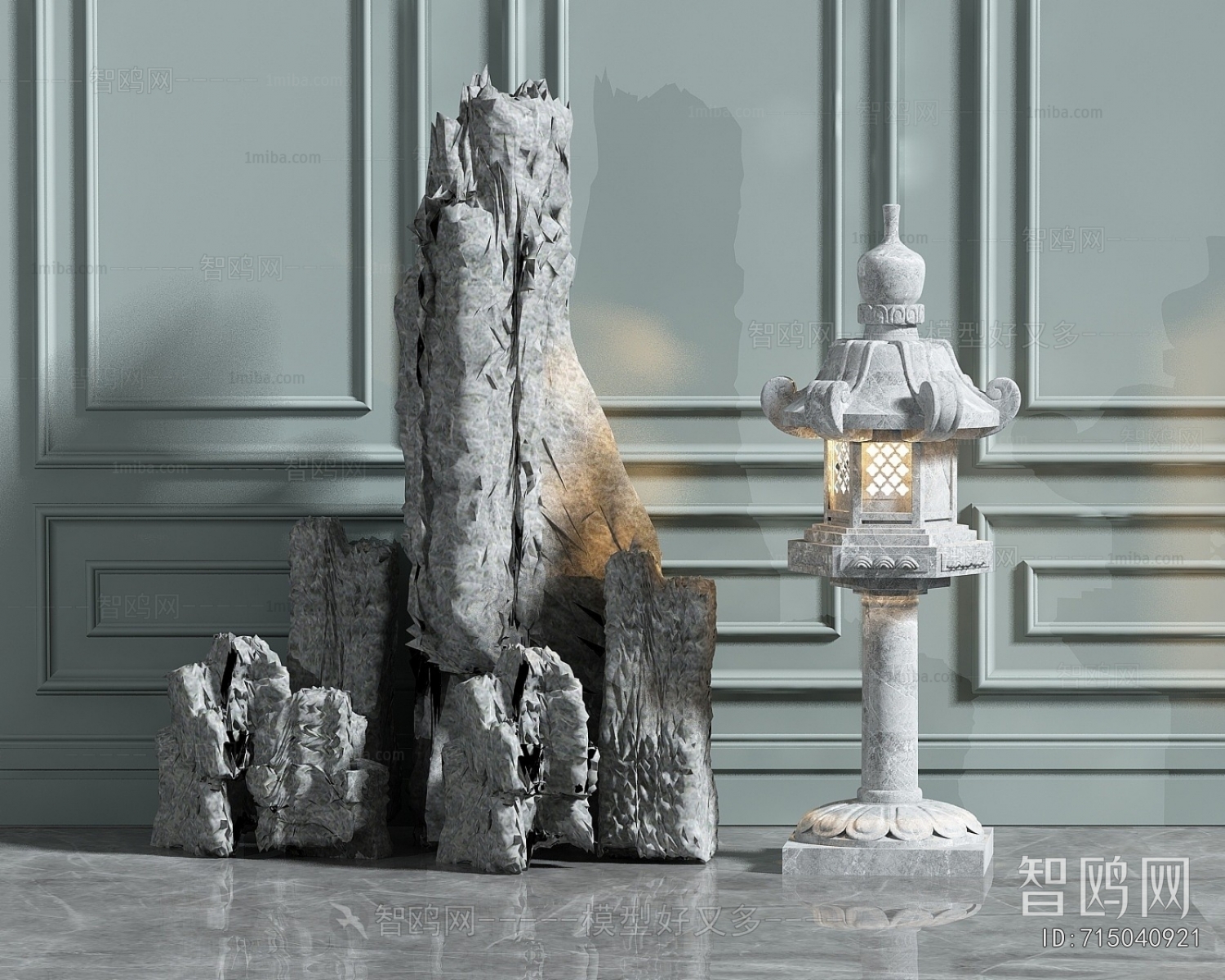 New Chinese Style Rockery Waterscape