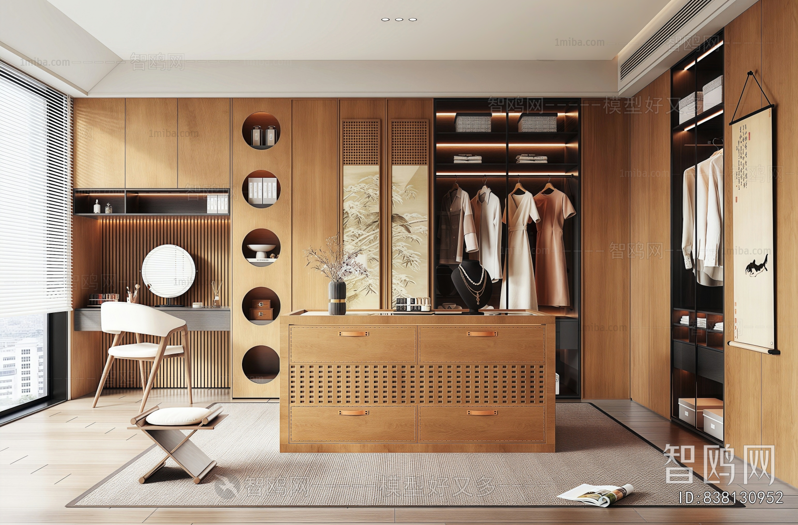 New Chinese Style Clothes Storage Area