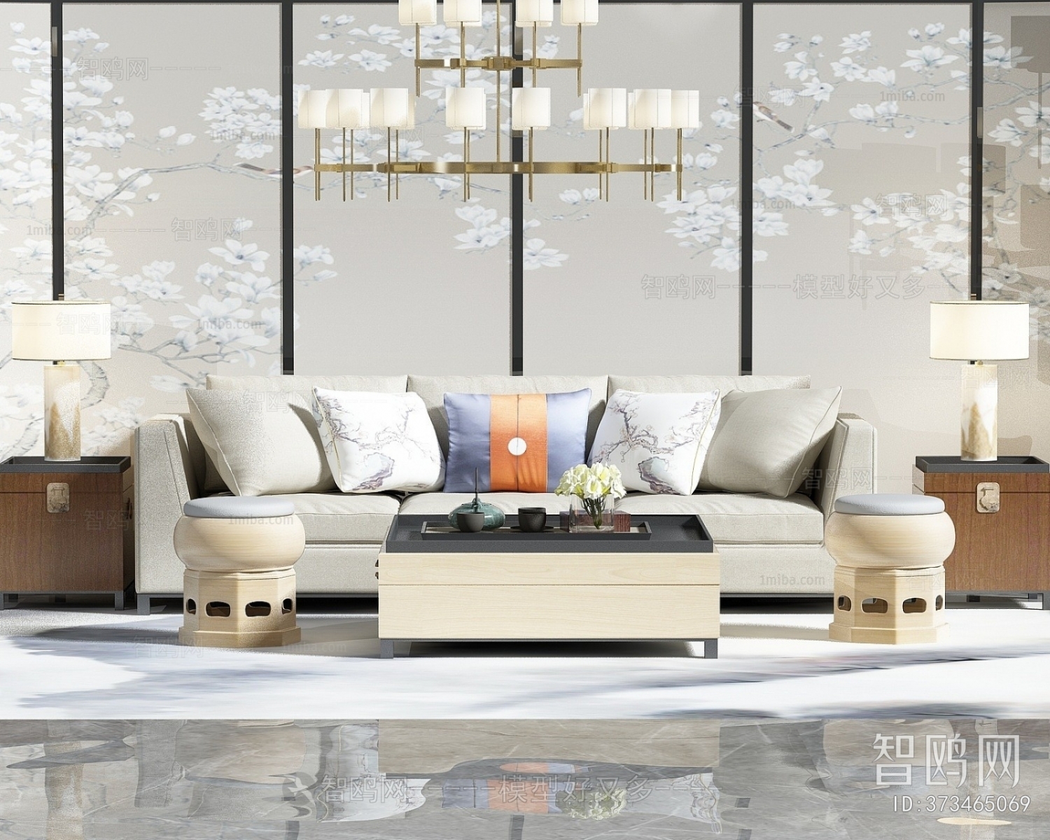 New Chinese Style Multi Person Sofa