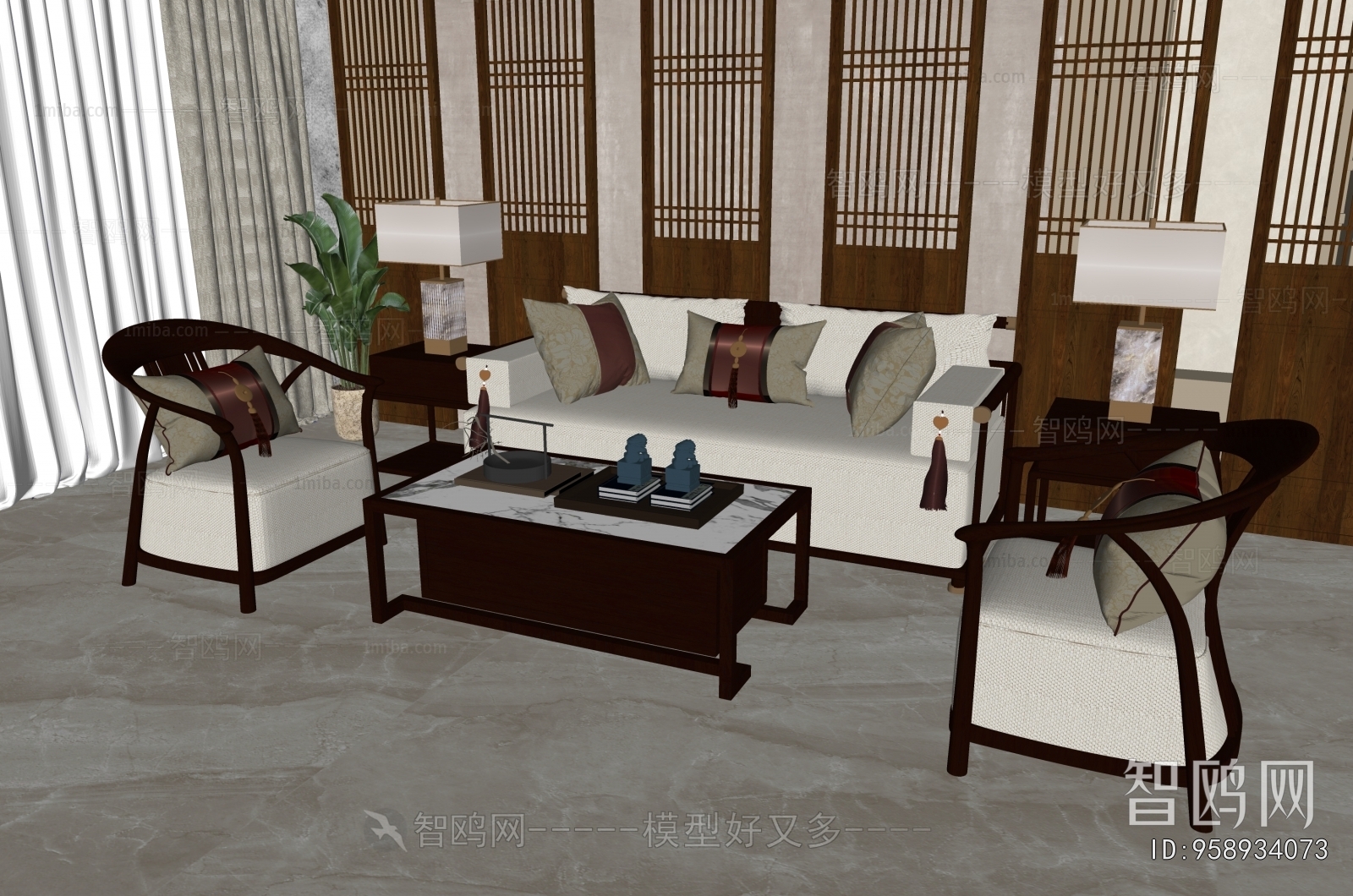 New Chinese Style Sofa Combination