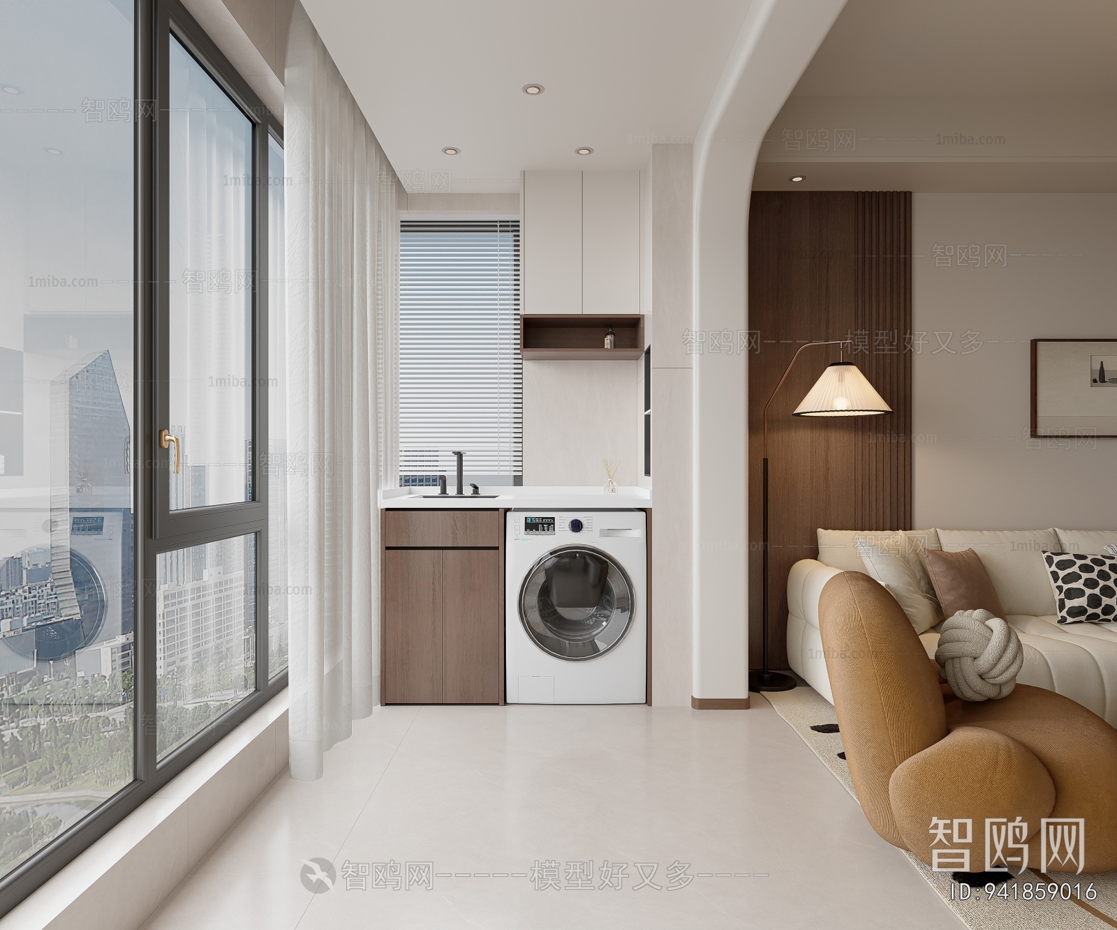 Modern Balcony Laundry Room