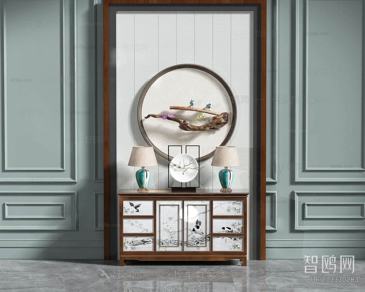 New Chinese Style Entrance Cabinet