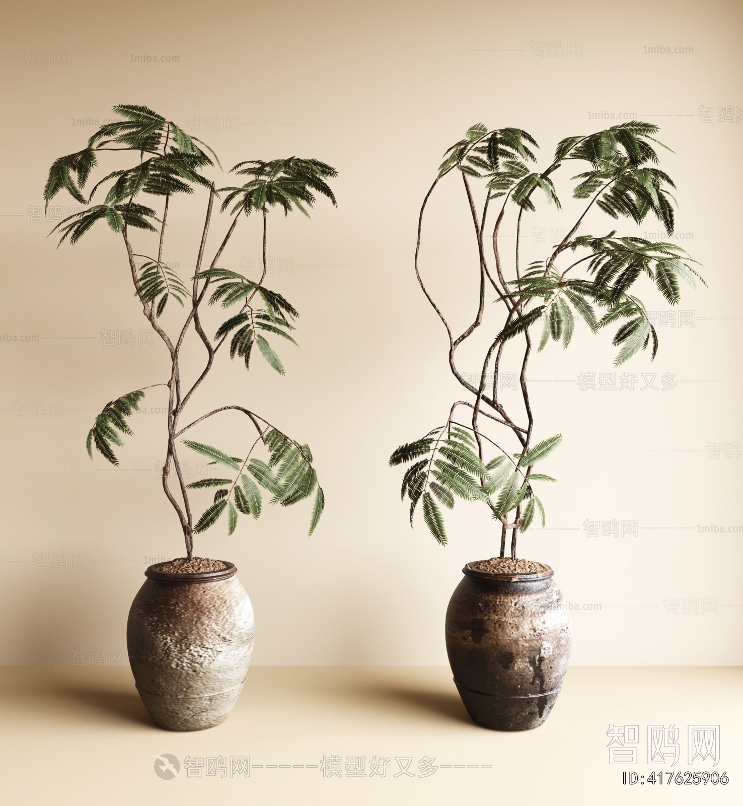 Wabi-sabi Style Ground Green Plant Potted Plants
