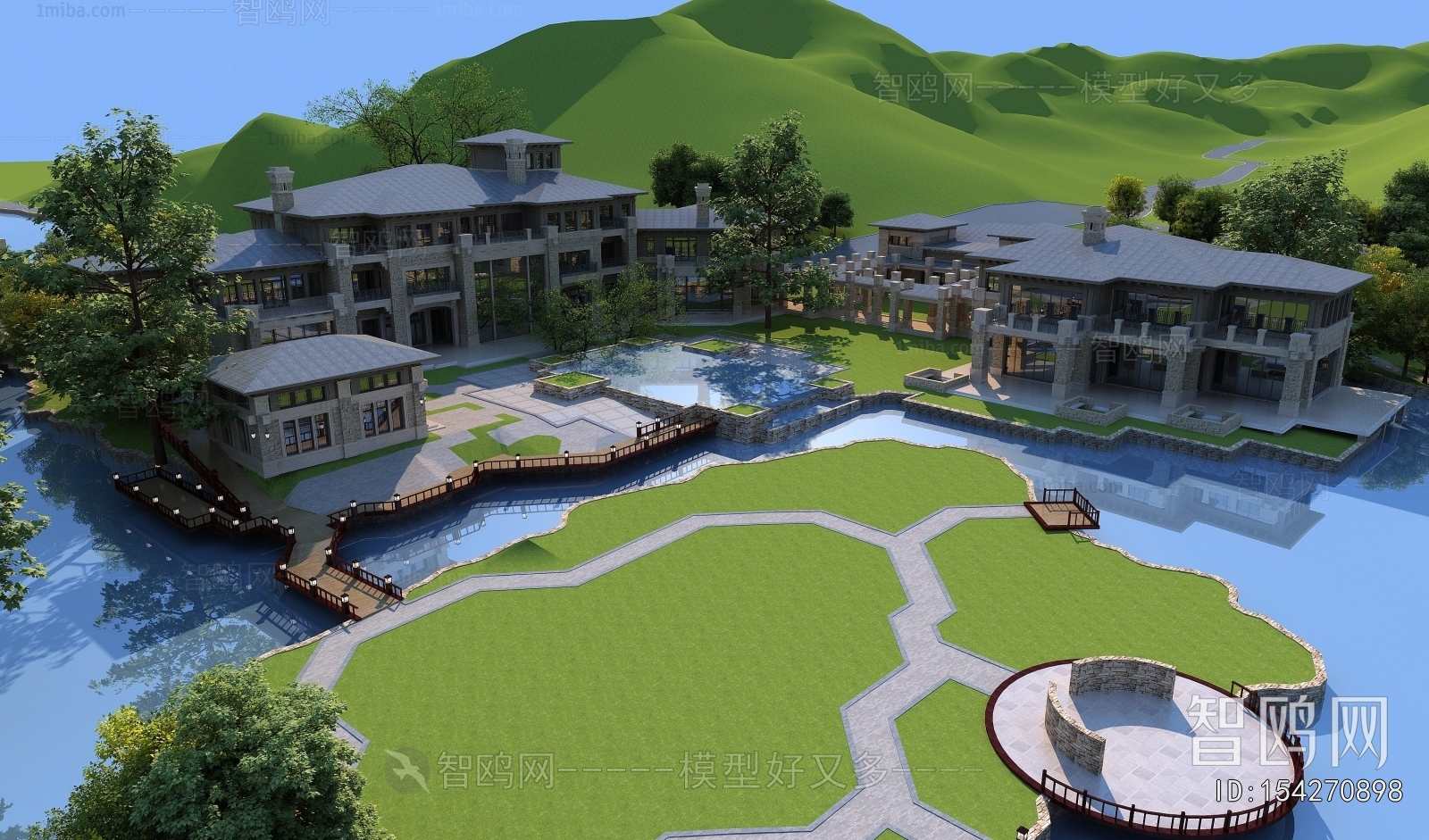 Simple European Style Courtyard/landscape