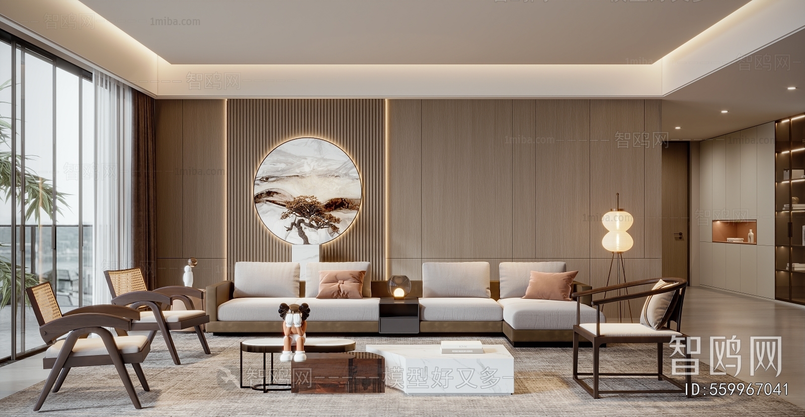 New Chinese Style A Living Room