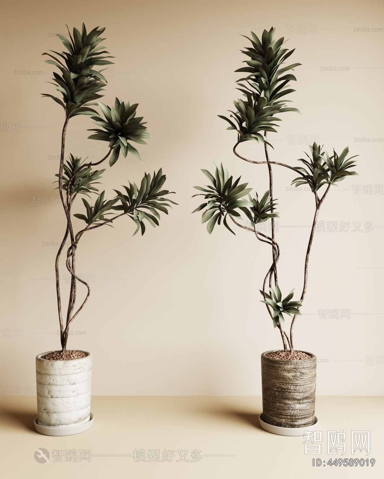 Modern Ground Green Plant Potted Plants