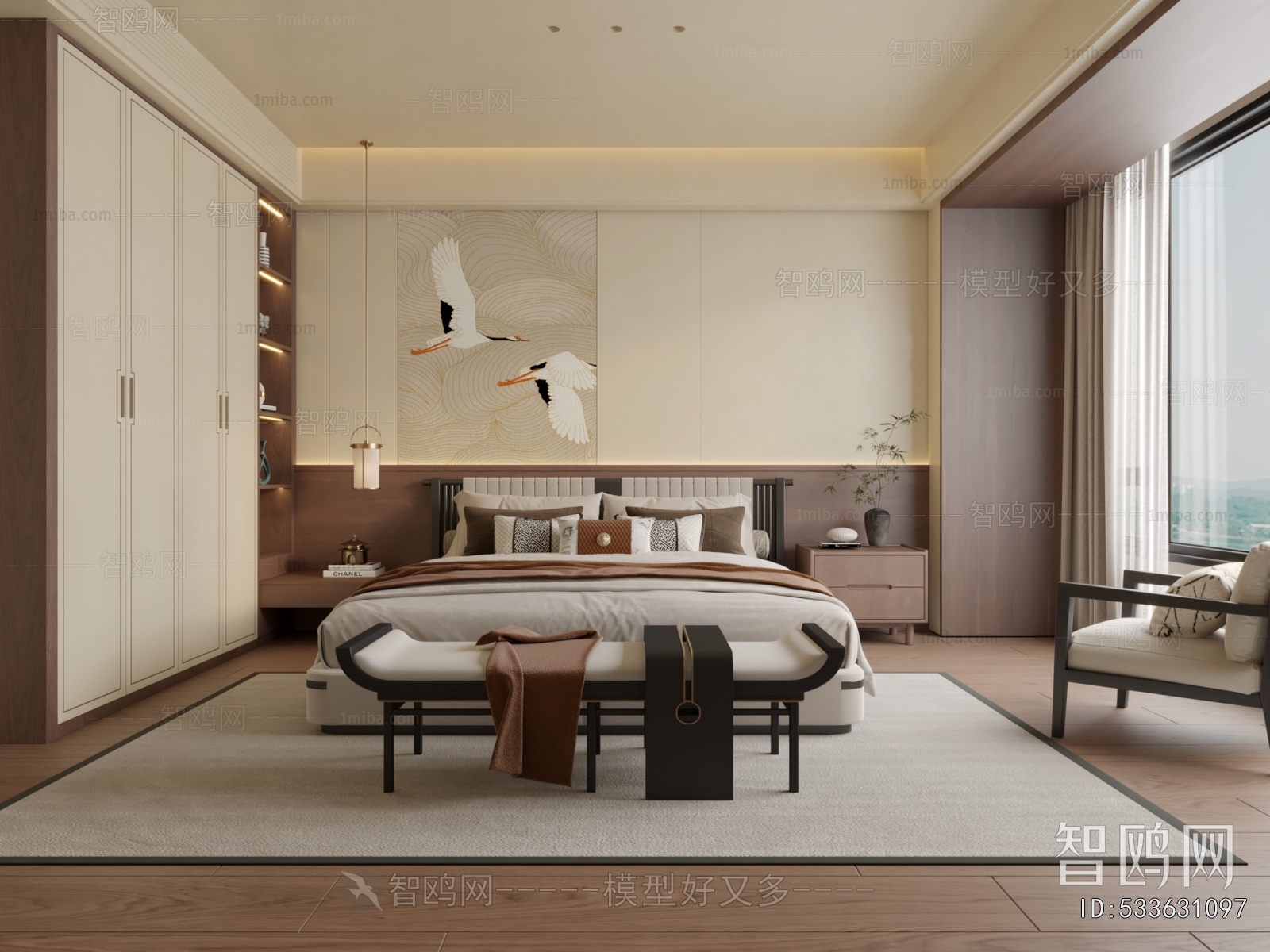 New Chinese Style Bedroom