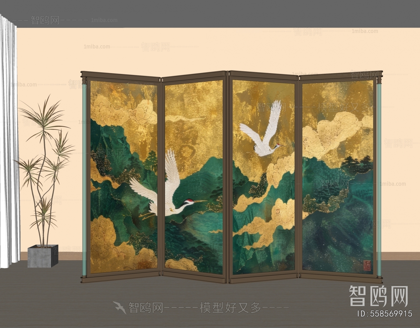 新中式禅意屏风隔断