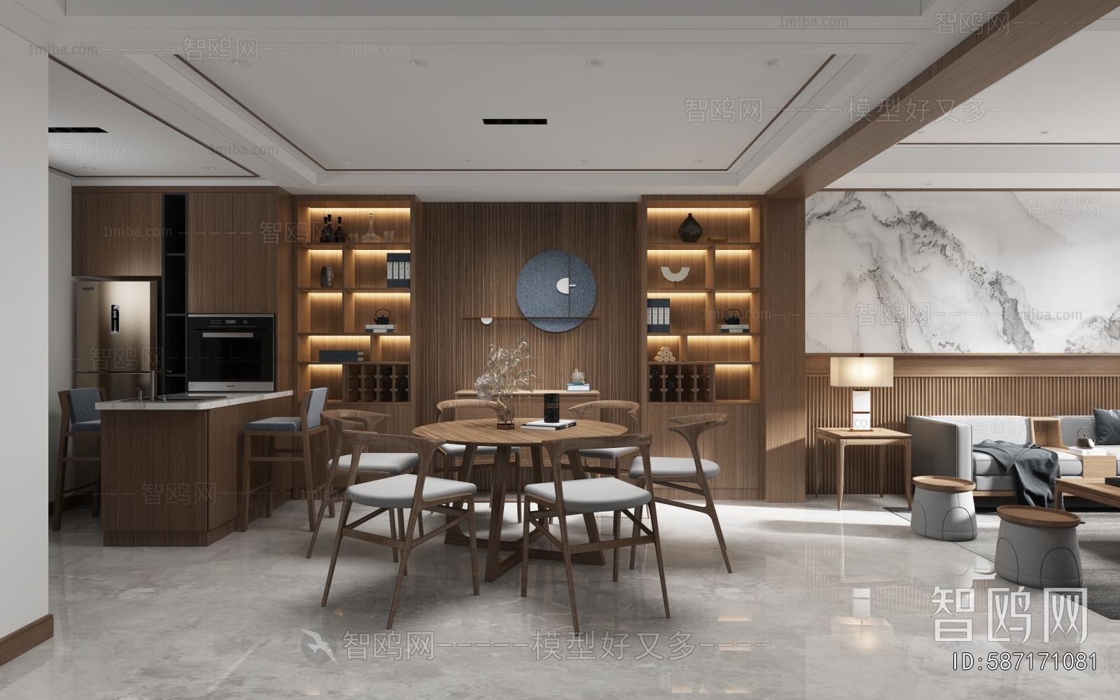 New Chinese Style A Living Room