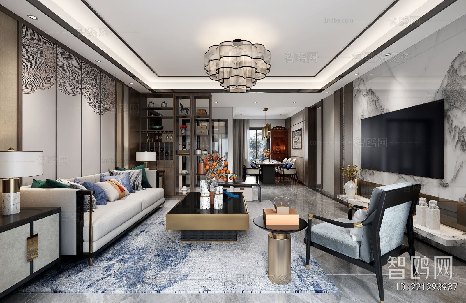 New Chinese Style A Living Room