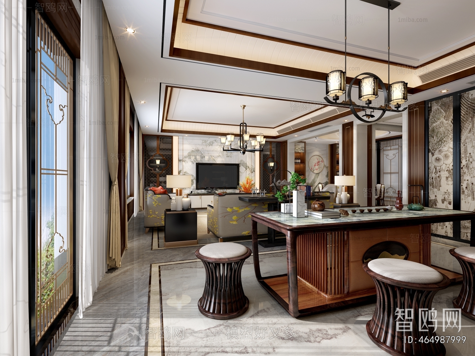 New Chinese Style A Living Room