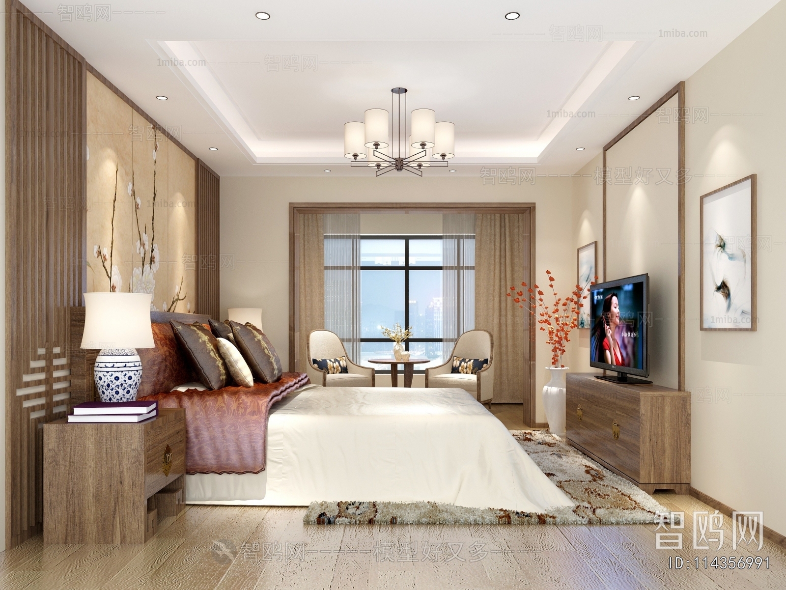 New Chinese Style Bedroom