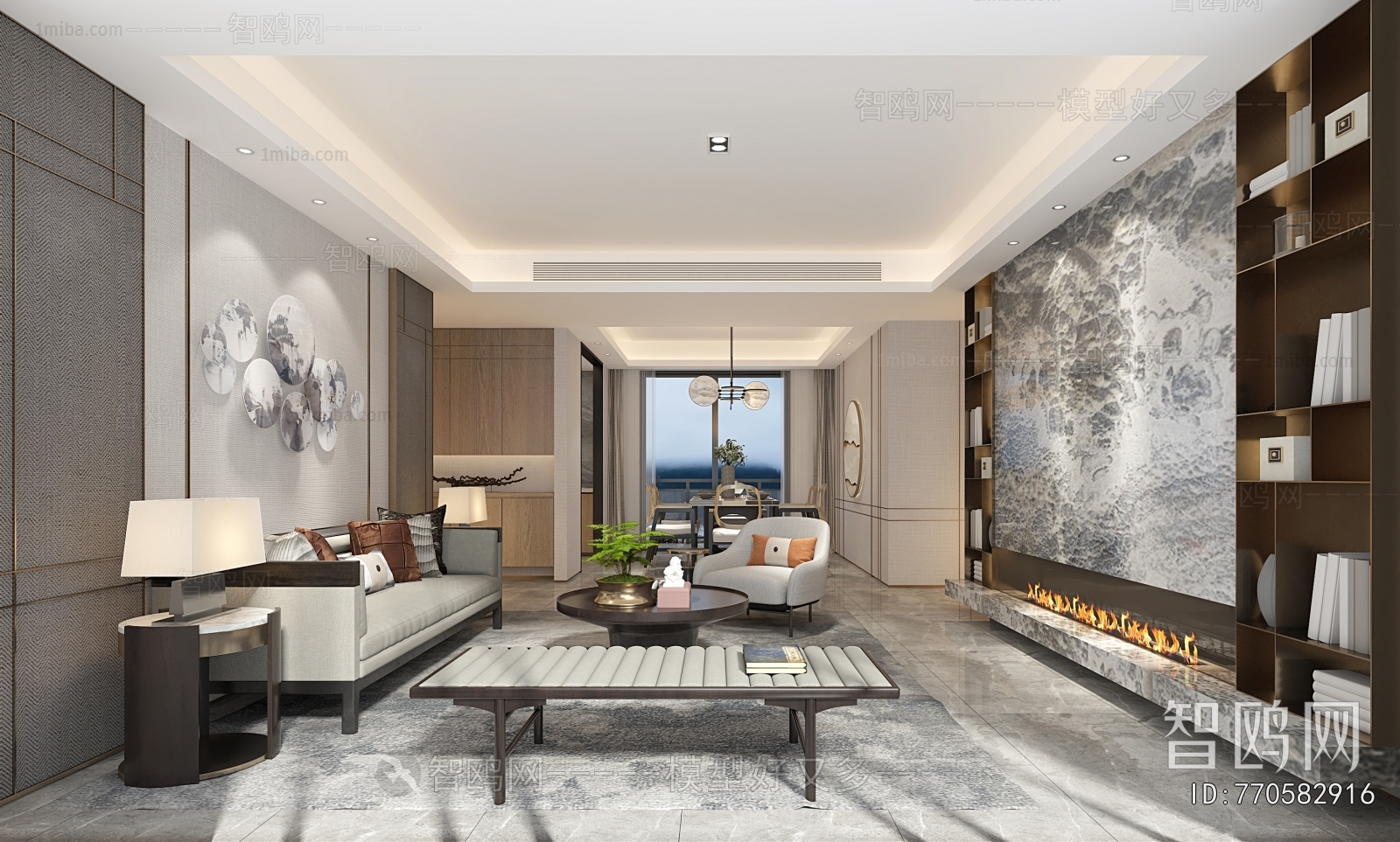 New Chinese Style A Living Room